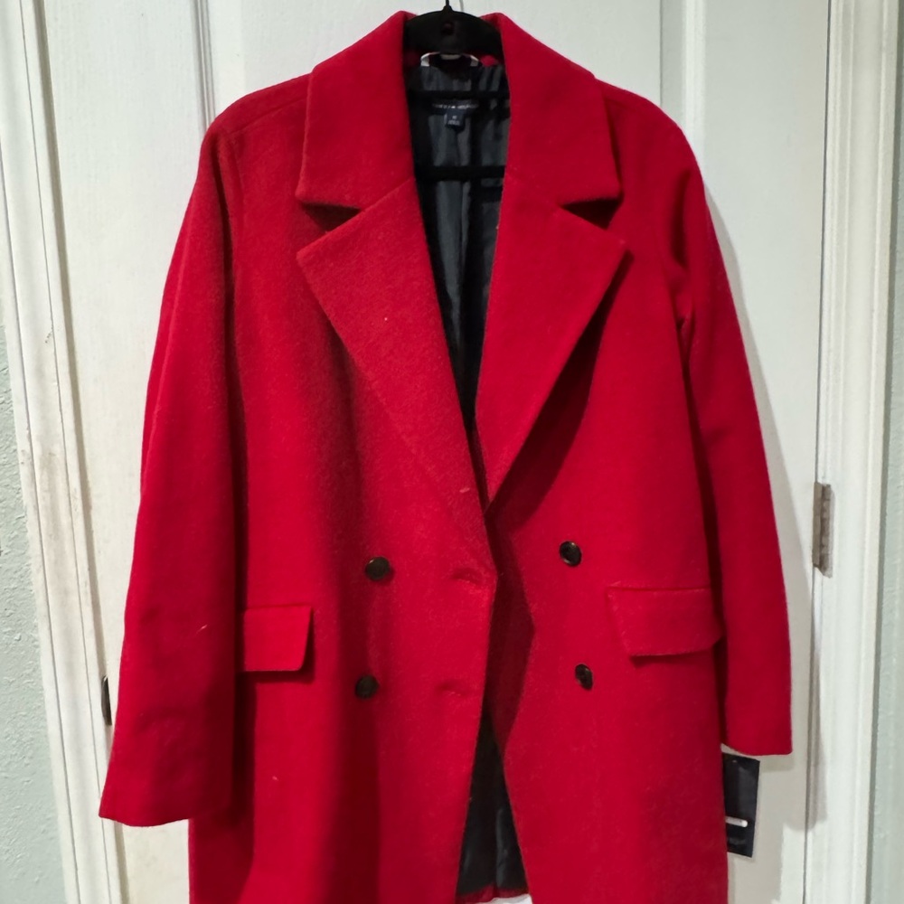 Tommy Hilfiger Vibrant Red Pea Coat